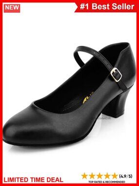 Womens Black Latin Salsa Dance Heels Ballroom Prom Wedding Shoes